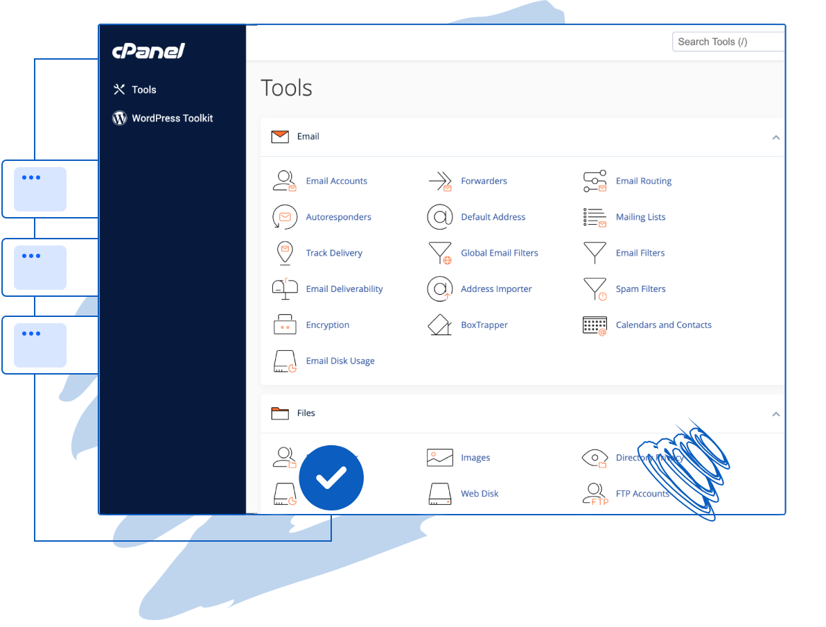 Panneau de contrôle cPanel pour gérer l'hébergement